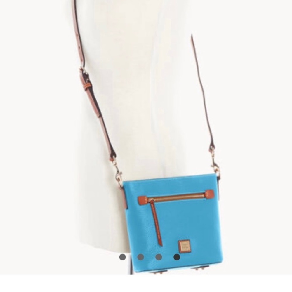 🆕 Dooney & Bourke Blue Pebble Leather Crossbody Bag - Picture 3 of 4